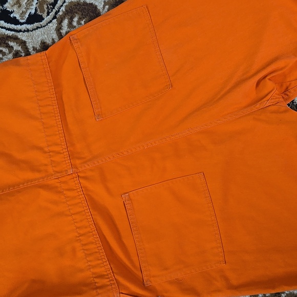 Vintage Orange Boiler Suit Hunting Jumpsuit Retro Utility Workwear Canvas Denim - Picture 8 of 16
